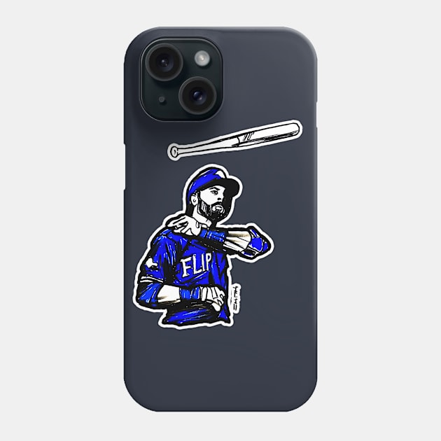 Joey Blue Jay Bats Flip Phone Case by sketchnkustom