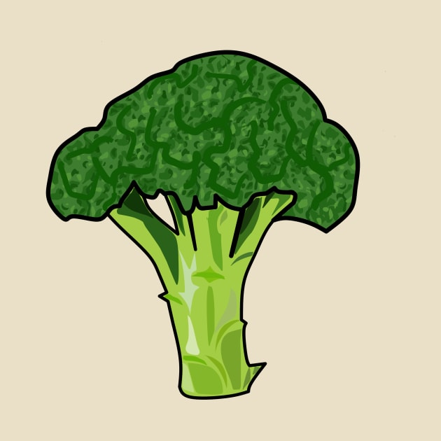 Broccoli cartoon illustration by Miss Cartoon