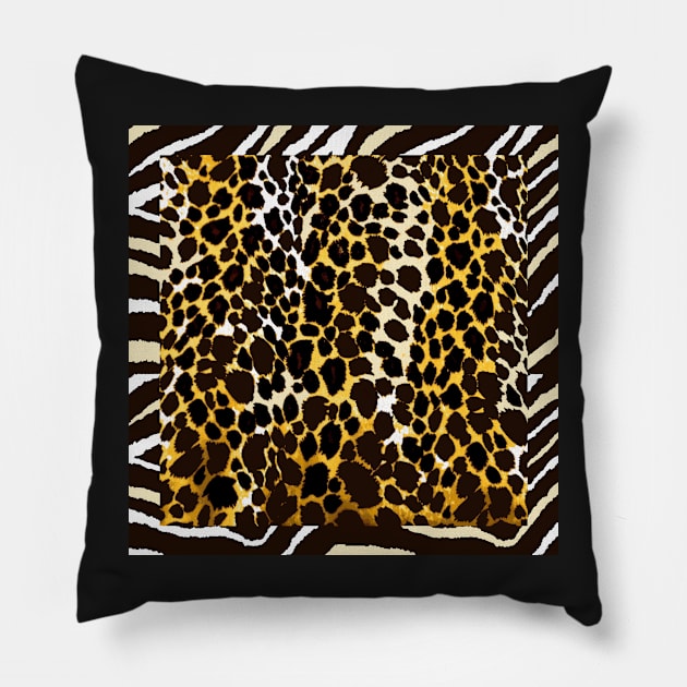 ANIMAL PRINT CHEETAH AND ZEBRA Pillow by Overthetopsm