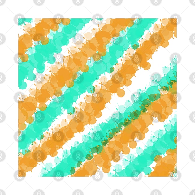 Mint & Orange Bright Splatter by BlakCircleGirl