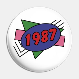 Year 1987 Retro 80s Graphic Pin