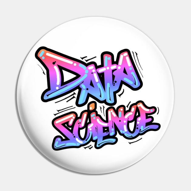 Data Science Graffiti Purple | Hip Hop Urban Street Art Spray Paint Black Pin by aRtVerse