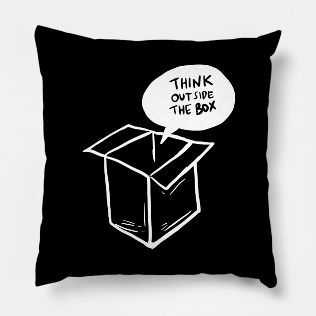 Bubble Speech Think Outside The Box Pillow by yogisnanda