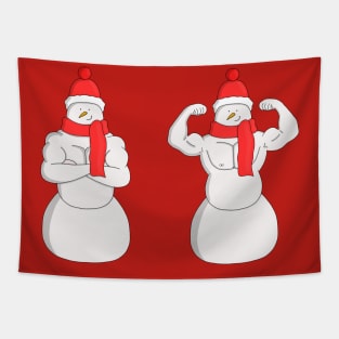 Flex Muscle Snowman Tapestry