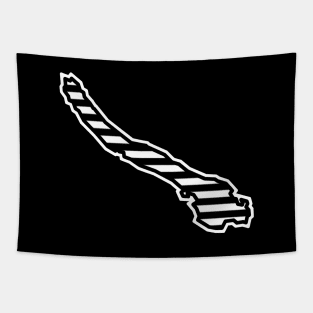 Galiano Island Silhouette in Black and White Stripes - Line Pattern - Galiano Island Tapestry