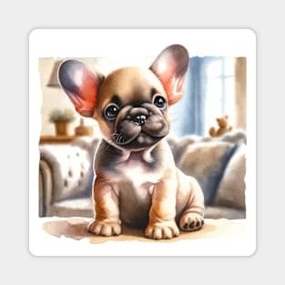 Watercolor French Bulldog Puppies - Cute Puppy Magnet