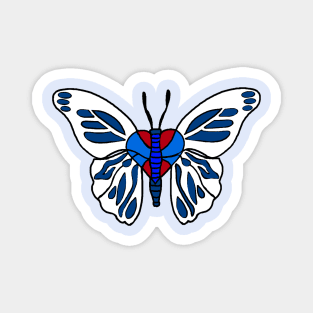 Butterfly Blue and white Magnet