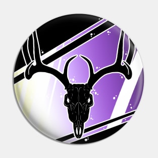 Non-Binary Pride Skull - Deer Pin