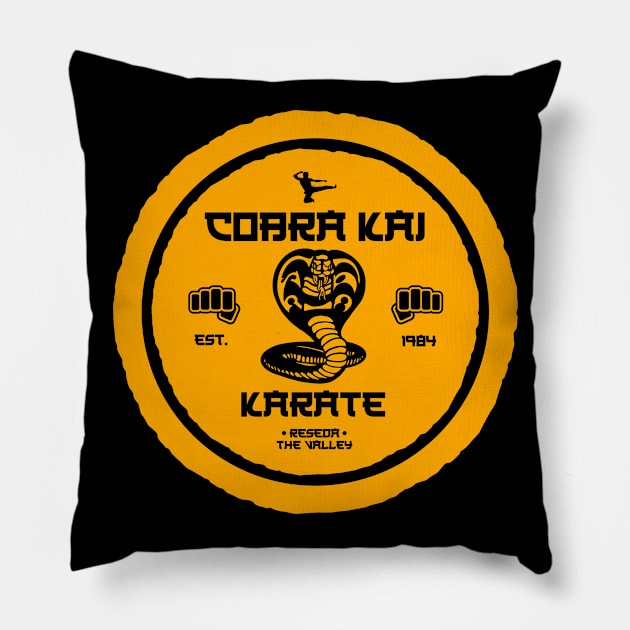 Cobra Kai BADASS DOJO Pillow by thewizardlouis