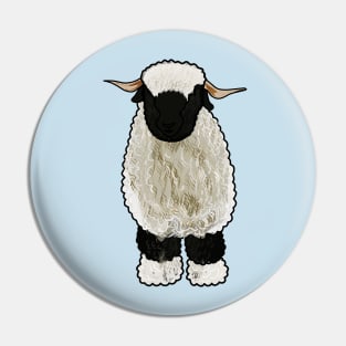 Valais Blacknose sheep cartoon illustration Pin