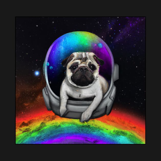 Rainbow Astronaut Pug by Oviseon