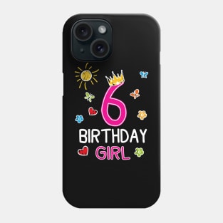 Kids 6th Birthday Girl Crown Princess Phone Case