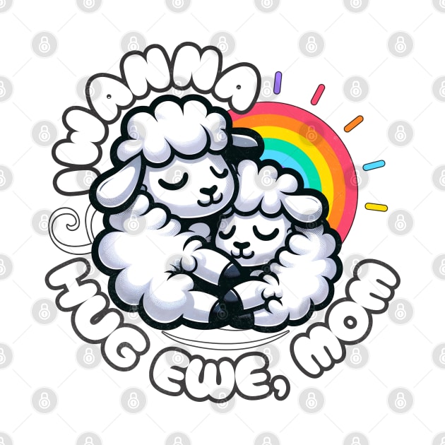 Cute Sheep Puns I Wanna Hug Ewe Mom by alcoshirts