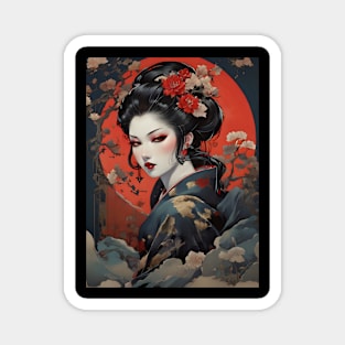 Japanese vampire girl in ukiyo e style Magnet