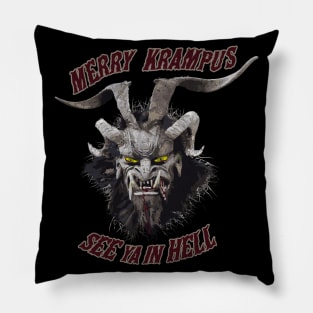 Krampus Merry Christmas Pillow