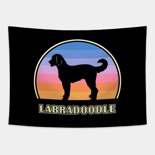 Labradoodle Vintage Sunset Dog Tapestry by millersye