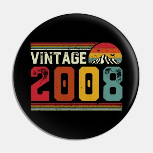 Vintage 2008 Birthday Gift Retro Style Pin