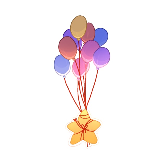 balloons holding up star by ZeroIsNebulous