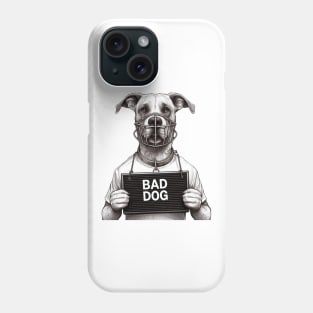 Muzzled Bad Dog Jail Mugshot Illustration Phone Case