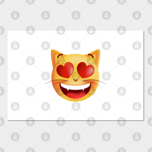 Cat Heart Eyes Emoji Heart Emoji Posters And Art Prints