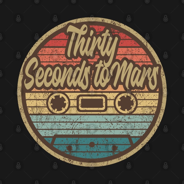 thirty seconds to mars cassette retro circle by penciltimes