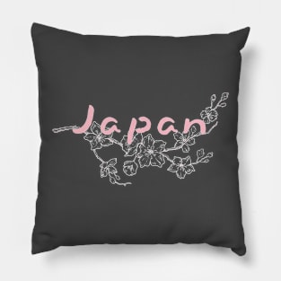 Japan and Sakura Flowers Pillow