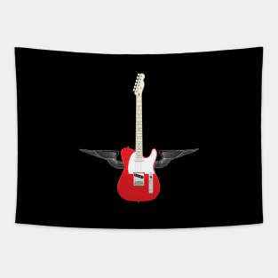 Red Flying Tele Tapestry