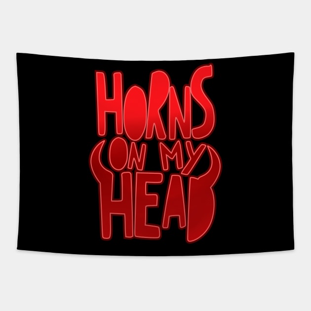 Horns on my head Tapestry by Jokertoons