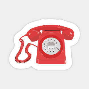 Old fashioned red telephone Magnet