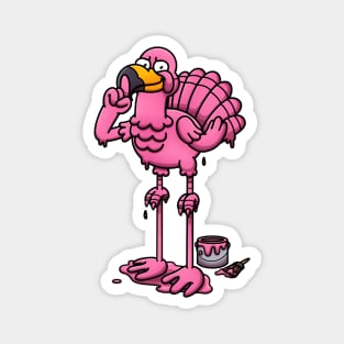 Turkey Disguised As Flamingo Magnet