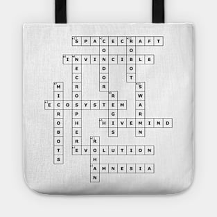 (1964TI) Crossword pattern with words from a famous 1964 science fiction book by a Polish author. Tote