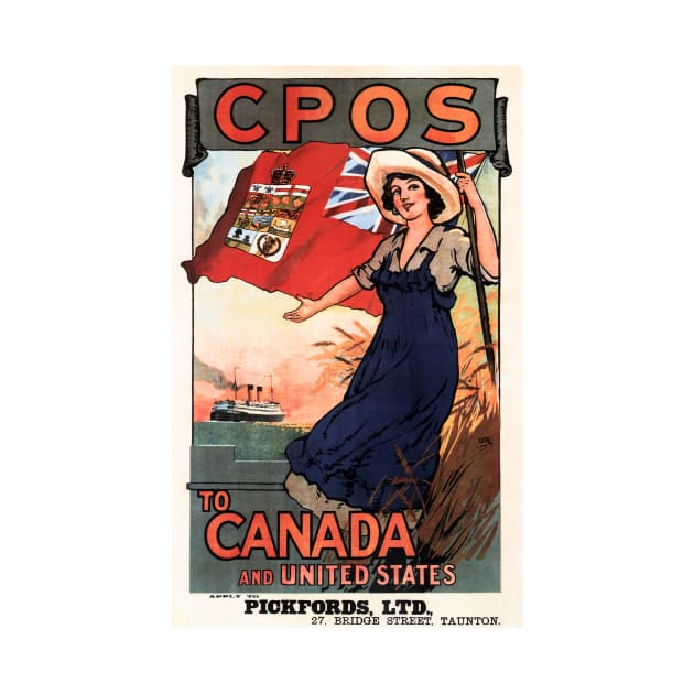 CPOS To Canada and United States Vintage Cruise Ship Advertisement by vintageposters