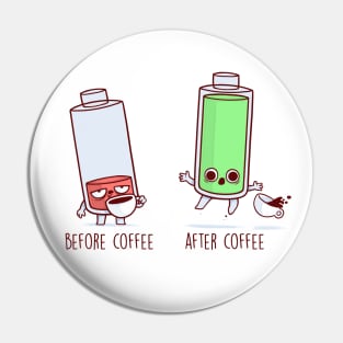 Before and After Coffee (Batteries) Pin