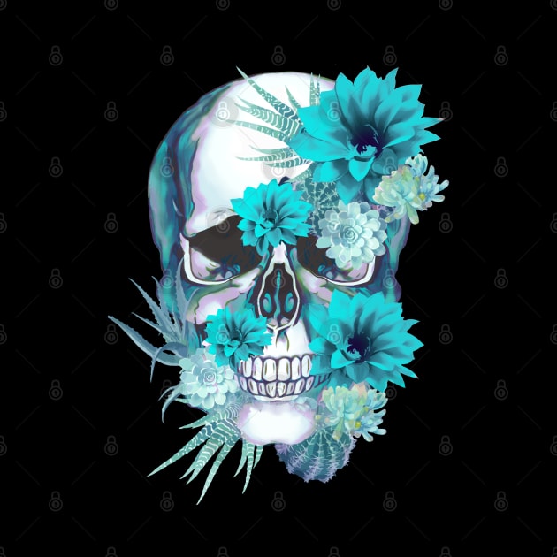 Sage Tribe floral Skull With succulents plants by Collagedream