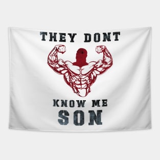 They Don't Know Me Son / gym / workout / exercise Tapestry