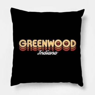 Retro Greenwood Indiana Pillow