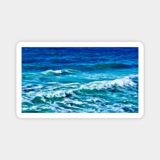 Ocean Waves of Turquoise Blue Magnet