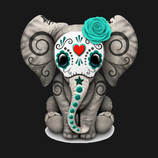 Sugar Skull Elephant Day Of The Dead Halloween by Tucker0231