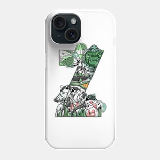 Letter Z doodle art Phone Case