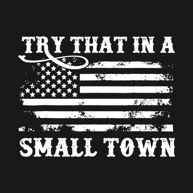 Vintage Retro Try That In My Town American Flag by Crafty Pirate 