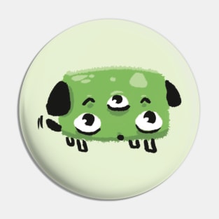 Three-eyed Dog Doodle Monster Pin