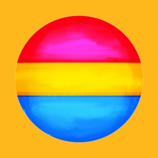 Pansexual pride flag colours circular sphere T-Shirt