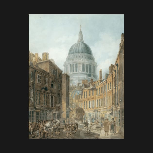 St. Paul's Cathedral from St. Martin's-le-Grand by Thomas Girtin by Classic Art Stall