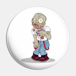 Skinhead Zombie Pin