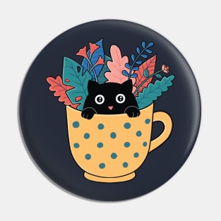 Cat plants and coffee Pin