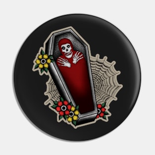 Crimson Ghost Coffin Pin