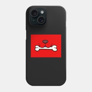 Dog Mouth With Bone Face Mask (Red) Phone Case