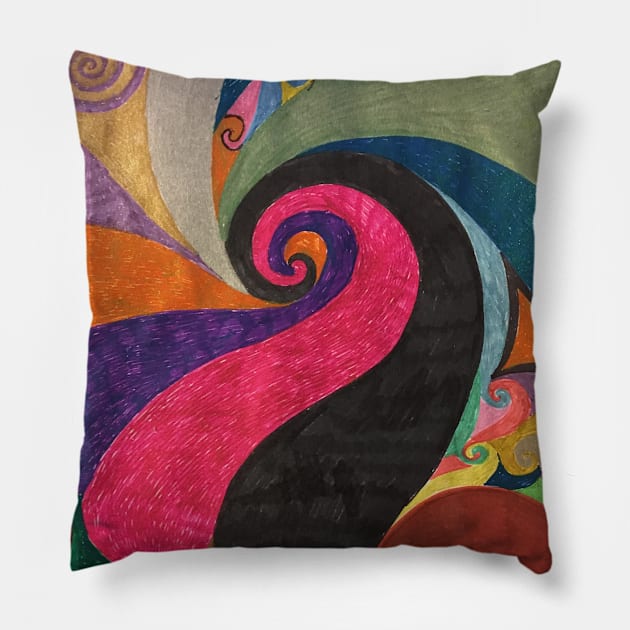 Bright Whorl II Pillow by Barschall