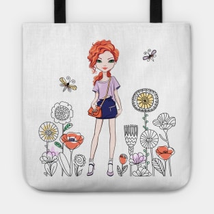 Cute redhead girl Tote