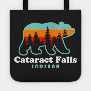 Cataract Falls Indiana Bear Retro Vintage Sunset Tote